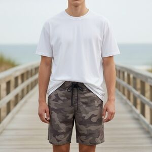 Billabong Men's Camo Flat Front Shorts - Olive/Gray